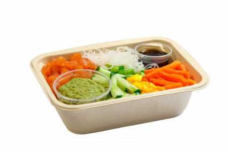 Poke ar lasi un ponzu mērci