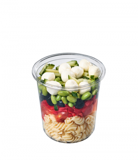 Pilngraudu pastas salāti ar mozzarellu un tomātiem