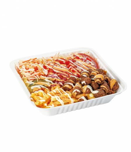 Kebaba plate ar dārzeņu bumbiņām