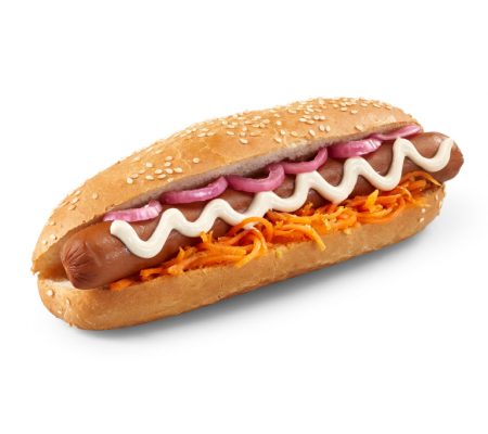Pikantais Āzijas hotdogs